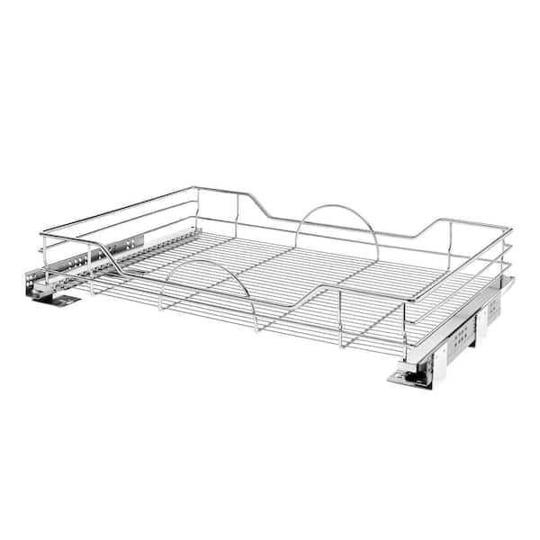 Rev-A-Shelf Silver Pull Out Cabinet Basket with Soft-Close, 32.5 x 21.74 in.