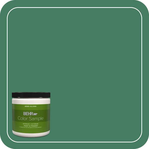 BEHR PREMIUM PLUS 8 oz. #470D-6 Greenbelt Semi-Gloss Interior/Exterior Paint & Primer Color Sample