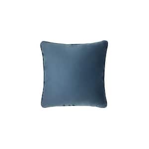 Seren Dark Blue Polyester Velvet 20 in. W x 20 in. L Indoor Pillow (1-Throw Pillow)