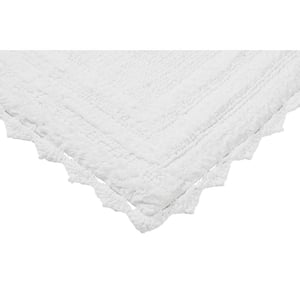 Lilly Crochet Collection 21 in. x 34 in. White 100% Cotton Rectangle Bath Rug
