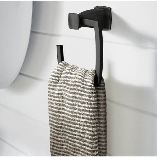 Hensley Wall Mounted Towel Ring with Press and Mark in Matte Black
