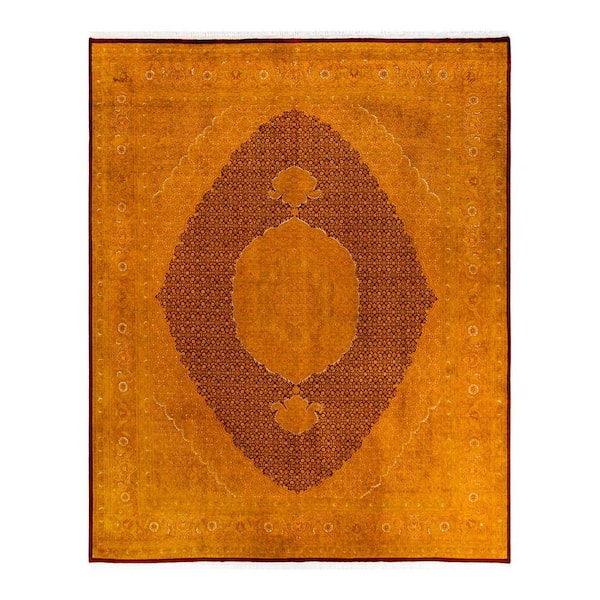 Chloe & Olivia Home Overdyed Orange 8 ft. 1 in. x 10 ft. 2 in. Wool Indoor Area Rug