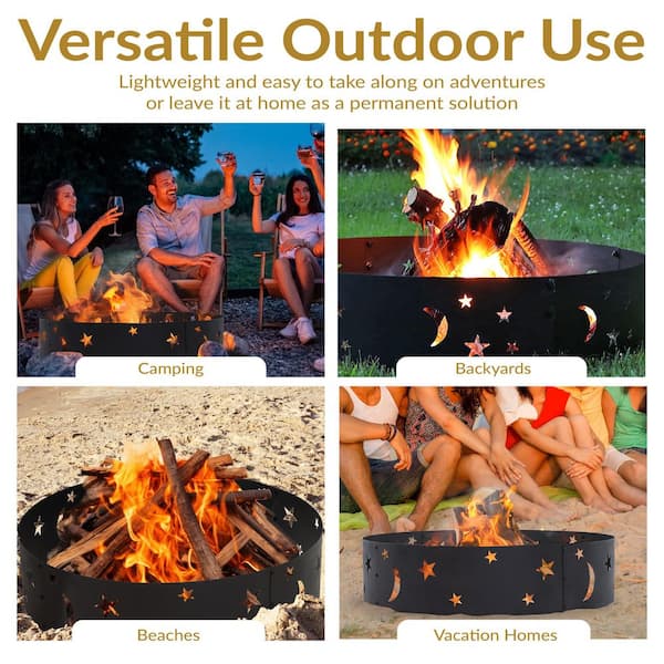 Sunnydaze 36 in. Round Steel Wood Burning Big Sky Fire Pit Kit SM