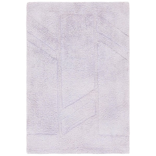 Easy Care Lilac 3 ft. x 5 ft. Machine Washable High-Low Geometric Solid Area Rug