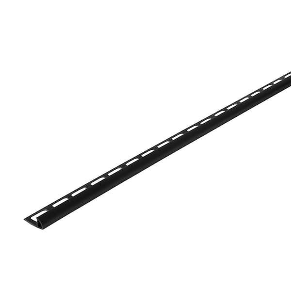 Black 1.26 in. W x 96 in. L PVC 3/8 in. Bullnose Trim
