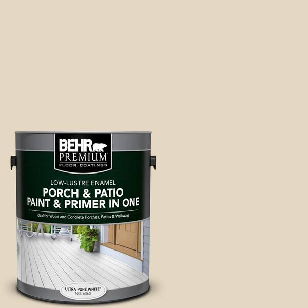 BEHR Premium 1 gal. #PFC-16 Wool Coat Low-Lustre Interior/Exterior Paint and Primer In One Porch and Patio Floor Paint