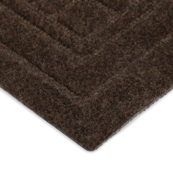 Embossed Mocha Brown 2 ft. x 5 ft. Indoor Outdoor Door Mat