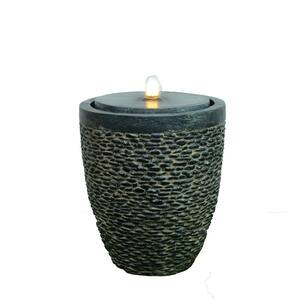 Large Stone Urn Fountain with Flame-Effect LED
