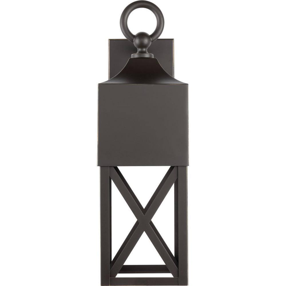 Antique Bronze and Black Geometric Lantern Sconce
