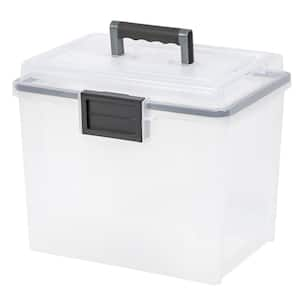 IRIS USA 32 Qt. WEATHERPRO Letter Size Portable File Box, 4 Pack