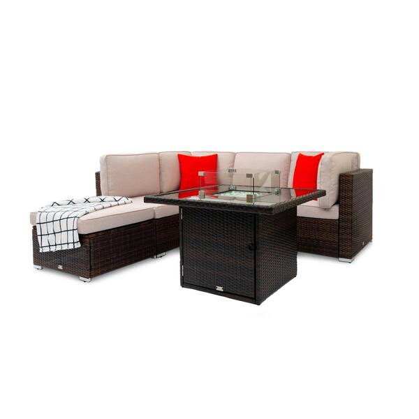 Shadow Outdoor Patio Wicker Propane Fire Pit Table Patio Ideas