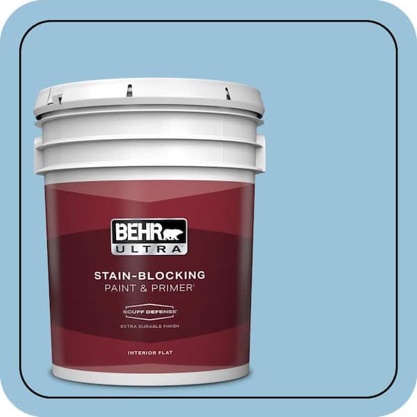BEHR ULTRA 5 gal. #560D-4 Madras Blue Extra Durable Flat Interior Paint & Primer