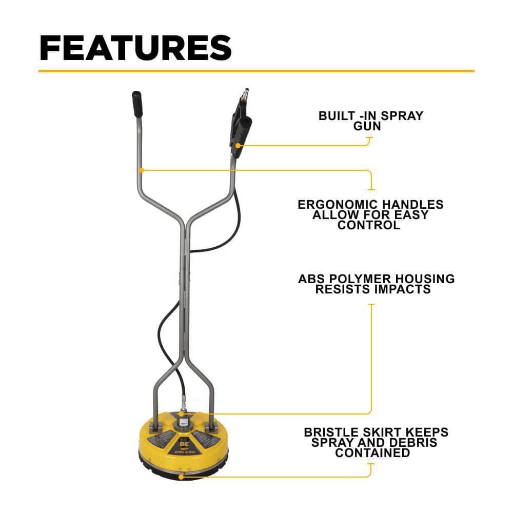 Yellow 16" Surface Cleaner with Ergonomic Handles