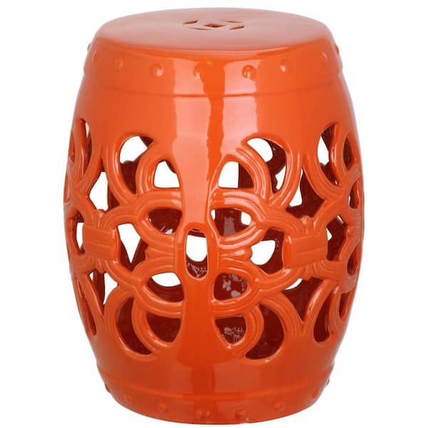 SAFAVIEH Imperial Vine Orange Ceramic Garden Stool
