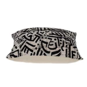 Jordan Black and White Abstract Cotton 5 in. x 16 in. Throw Pillow