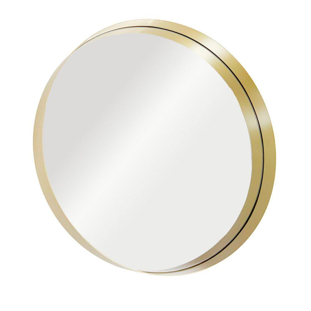 23 in. W x 23 in. H Round Metal Frame Bathroom Vanity Wall Mirror in Brushed Gold price history on PriceWatchPro
