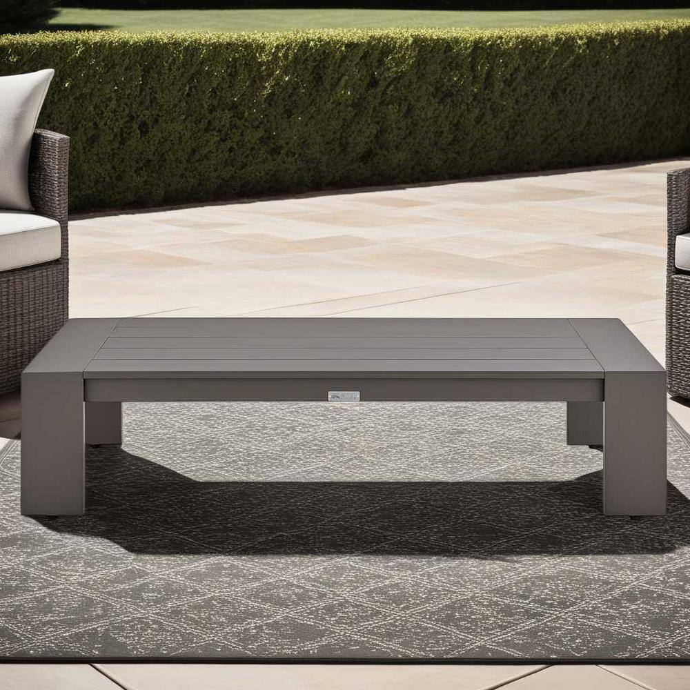 Koda Brown Aluminum Rectangular Outdoor Coffee Table