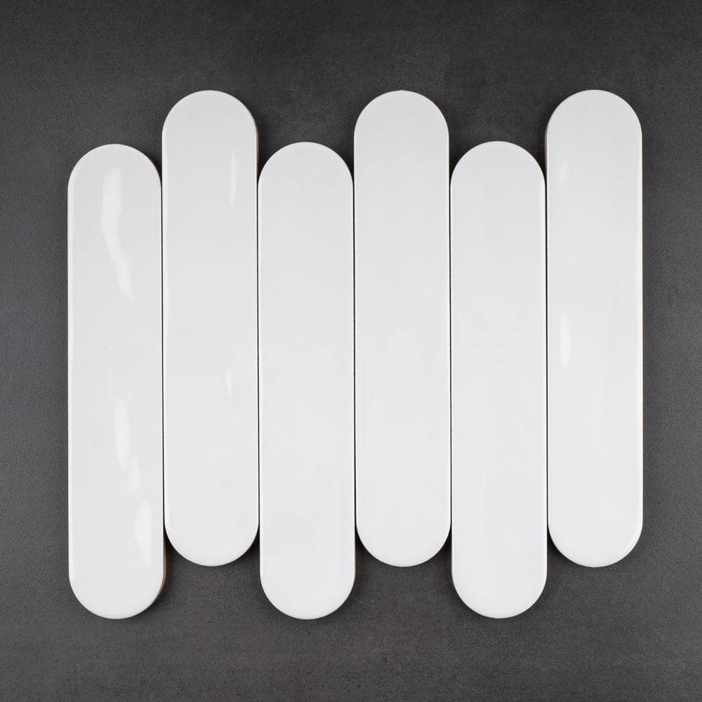 Blanco White Polished Ceramic Subway Wall Tile 2x9