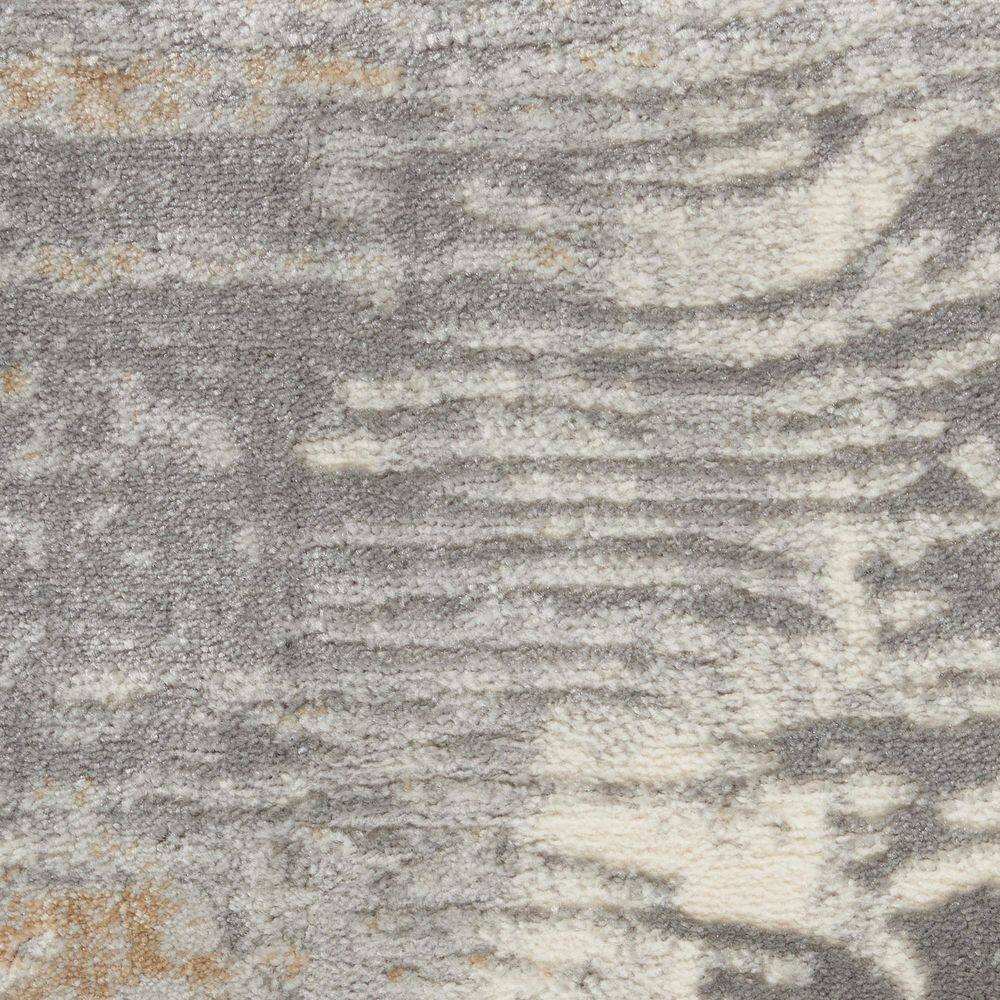 Hand-Knotted Grey/Beige Synthetic Abstract 5' x 7' Rug