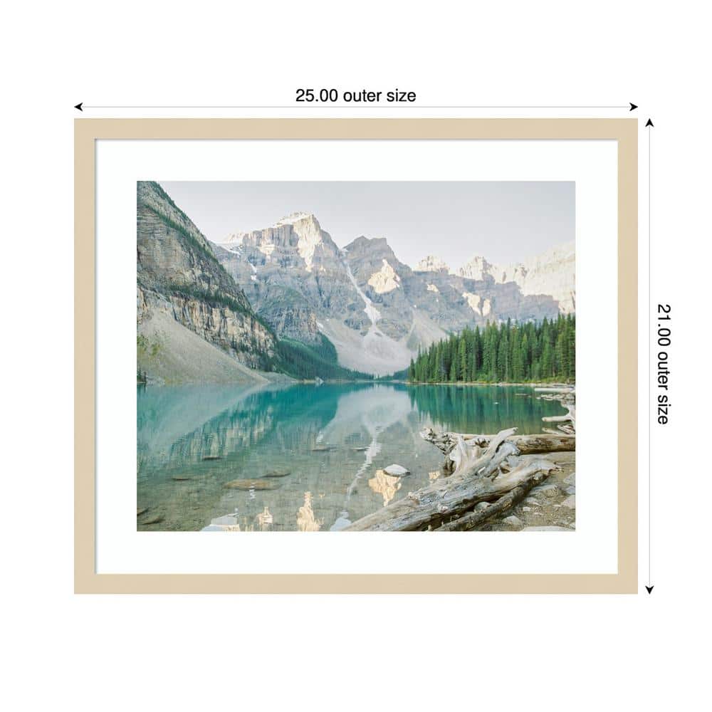 Day Beach I Abstract Giclee Print with Natural Frame