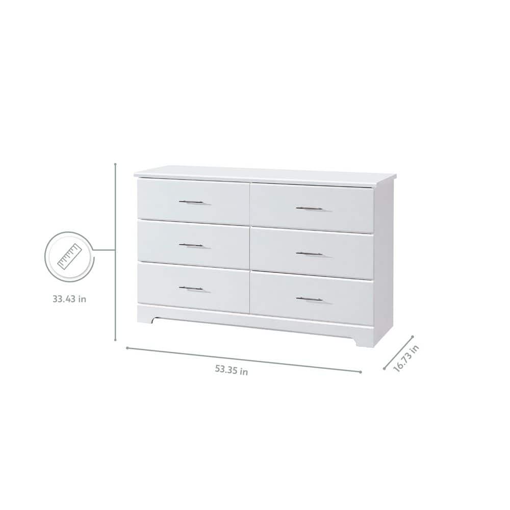 Brookside White 6-Drawer Nursery Double Dresser - GREENGUARD Certified