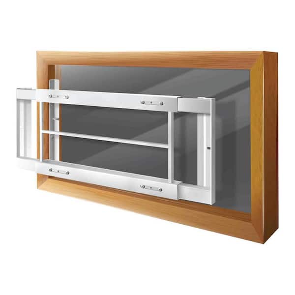 Removable 21 in. to 28 in. Adjustable Width 3-Bar Window Guard, White