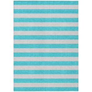 Chantille ACN530 Turquoise 10 ft. x 14 ft. Machine Washable Indoor/Outdoor Geometric Area Rug