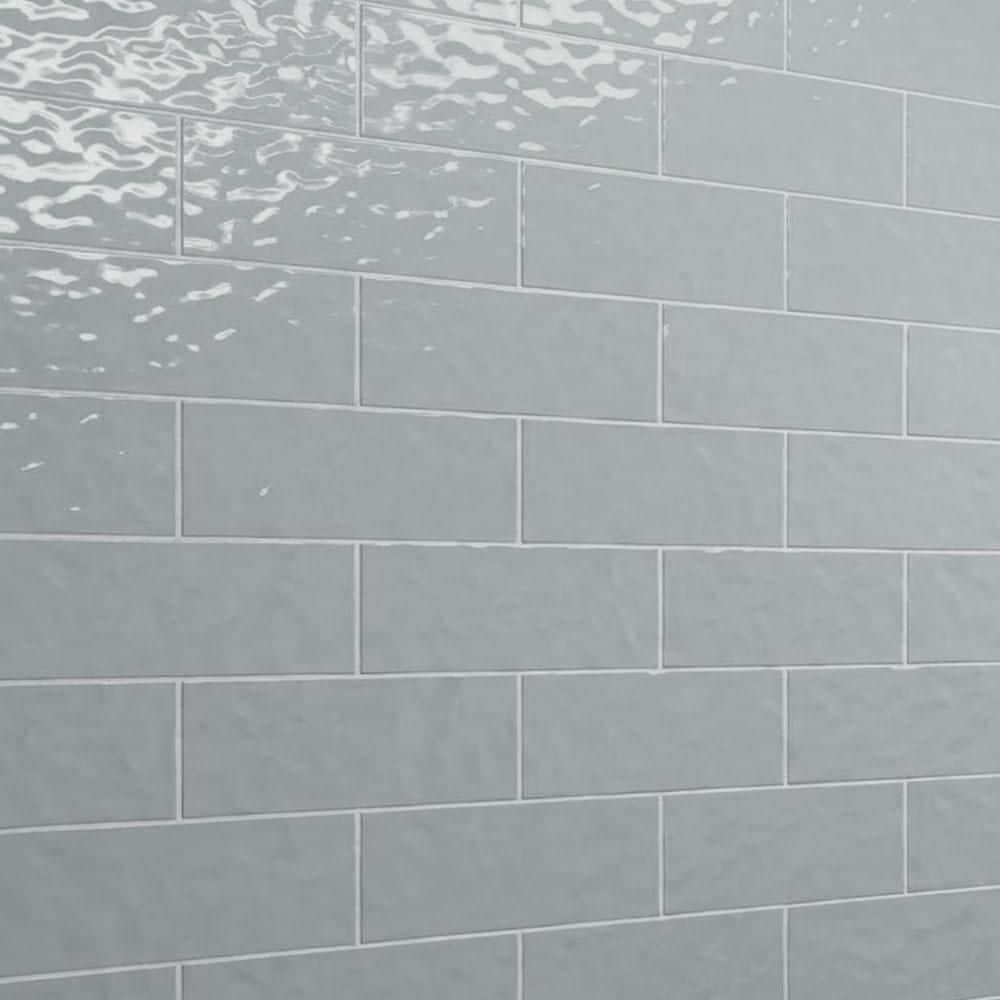 Ripple Rectangular 4x12 Limestone Gray Glass Tile, (10 sq. ft. Box) price history on PriceWatchPro