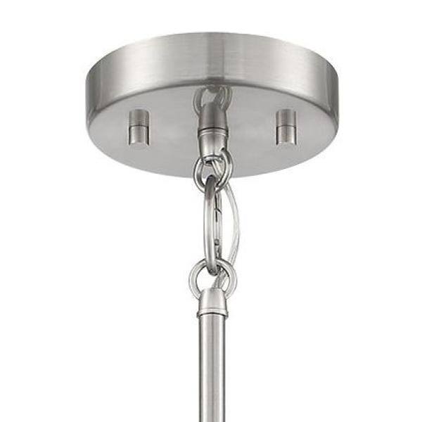 Elegant Mini 5-Light Chandelier in Brushed Nickel with Etched Opal Glass