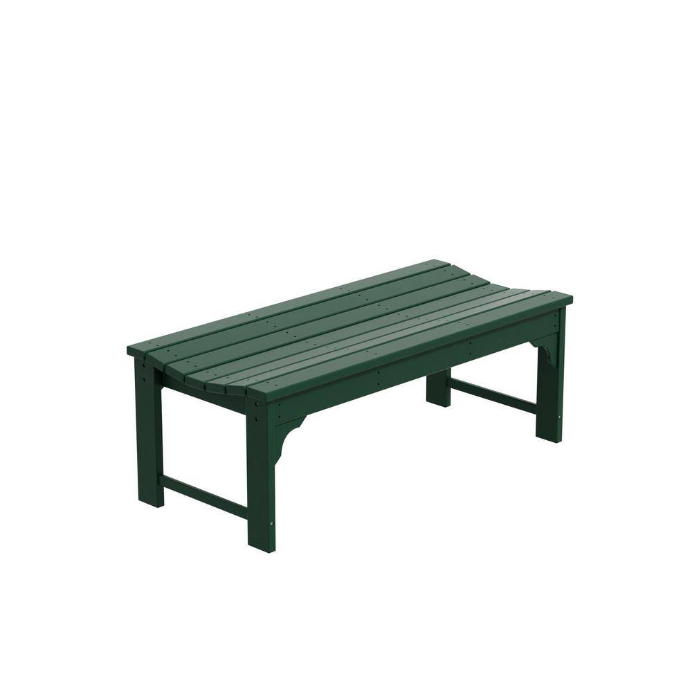 Eco-Friendly Dark Green Polyethylene 46" Outdoor Bench