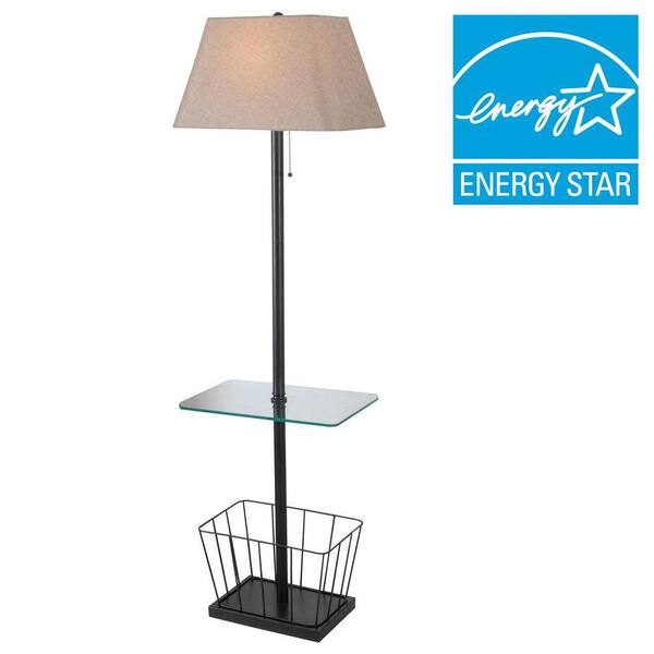 Kenroy Home 62 in. Bronze Floor Lamp with Magazine Rack