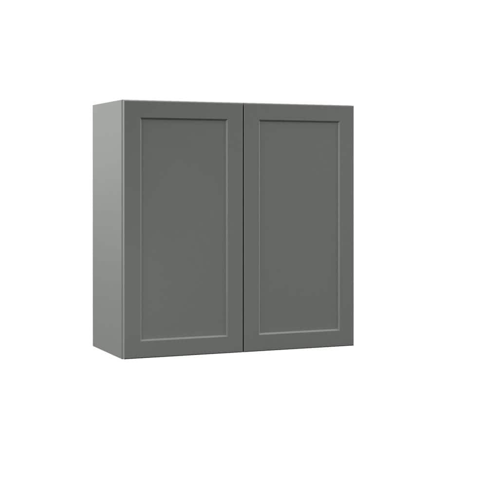 Designer Series Melvern 30 in. W x 12 in. D x 30 in. H Assembled Shaker Wall Kitchen Cabinet in Storm Gray price history on PriceWatchPro