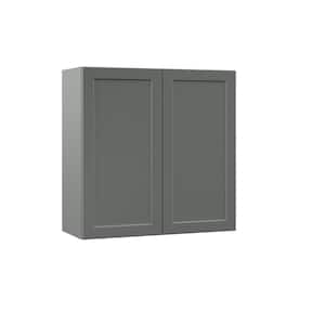 Designer Series Melvern Storm Gray Shaker Assembled Wall Kitchen Cabinet (30 in. x 30 in. x 12 in.)