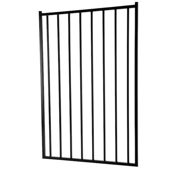 Unbranded 3.5 ft. x 5 ft. Black Steel Fence Gate