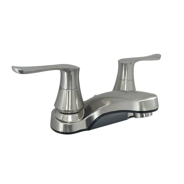 Empire Brass RV Non-Metallic Bathroom Faucet with Solid Saber Handles - 4 in., Brushed Nickel