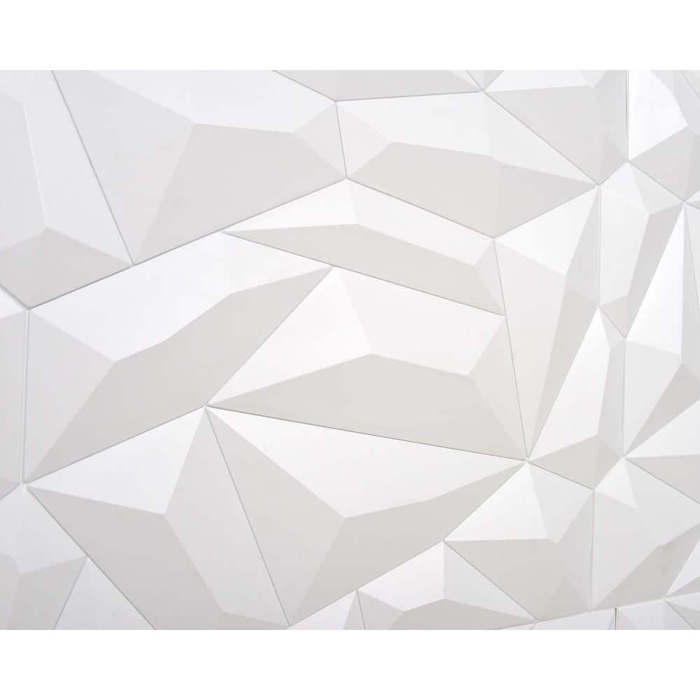 Glacier White 24" x 24" Geometric Vinyl Interlocking Wall Paneling, 6-Pack