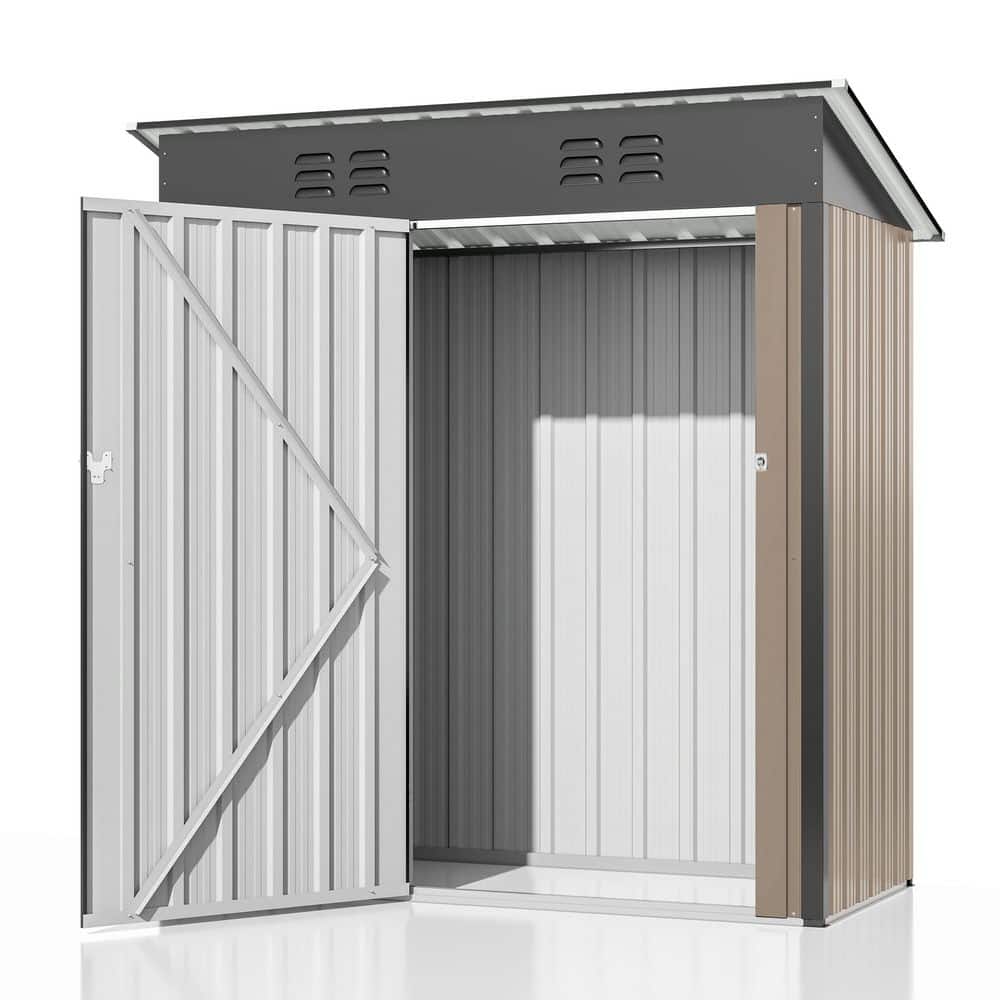 3 ft. W x 5 ft. D Outdoor Storage Metal Shed with Updated Frame Structure a