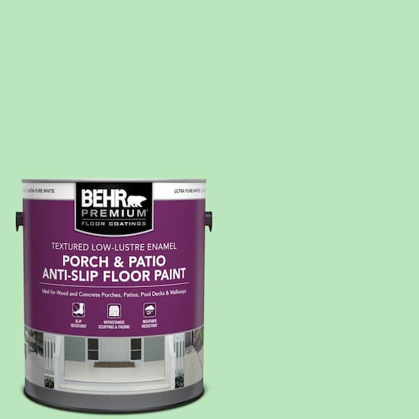 BEHR PREMIUM 1 gal. #P390-3 Mint Parfait Textured Low-Lustre Enamel Interior/Exterior Porch and Patio Anti-Slip Floor Paint