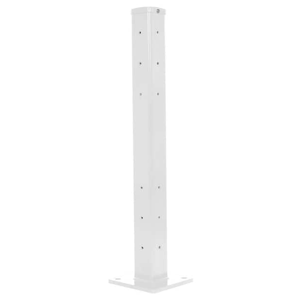 Vestil White Bolt-On Style Guard Rail Rigid Tube Post