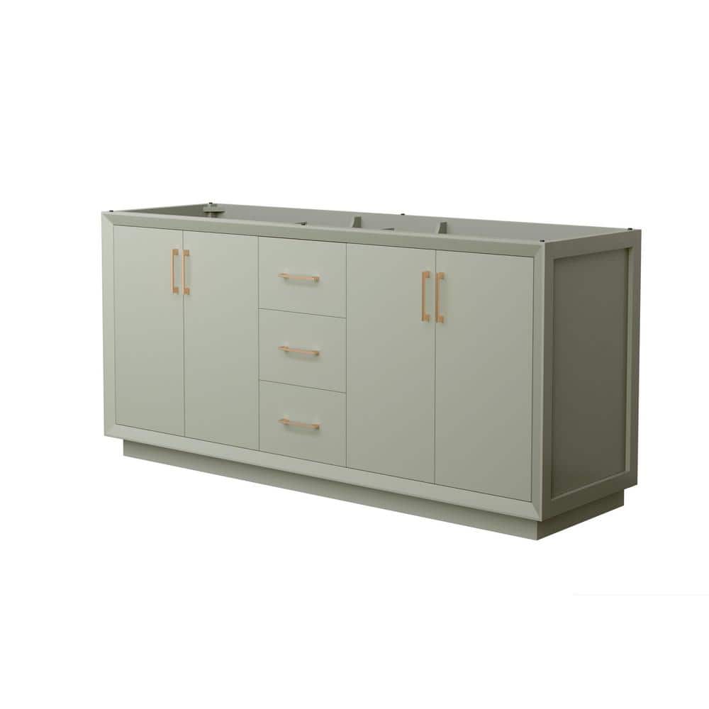 Strada 71 in. W x 21.75 in. D x 34.25 in. H Double Bath Vanity Cabinet without Top in Light Green price history on PriceWatchPro