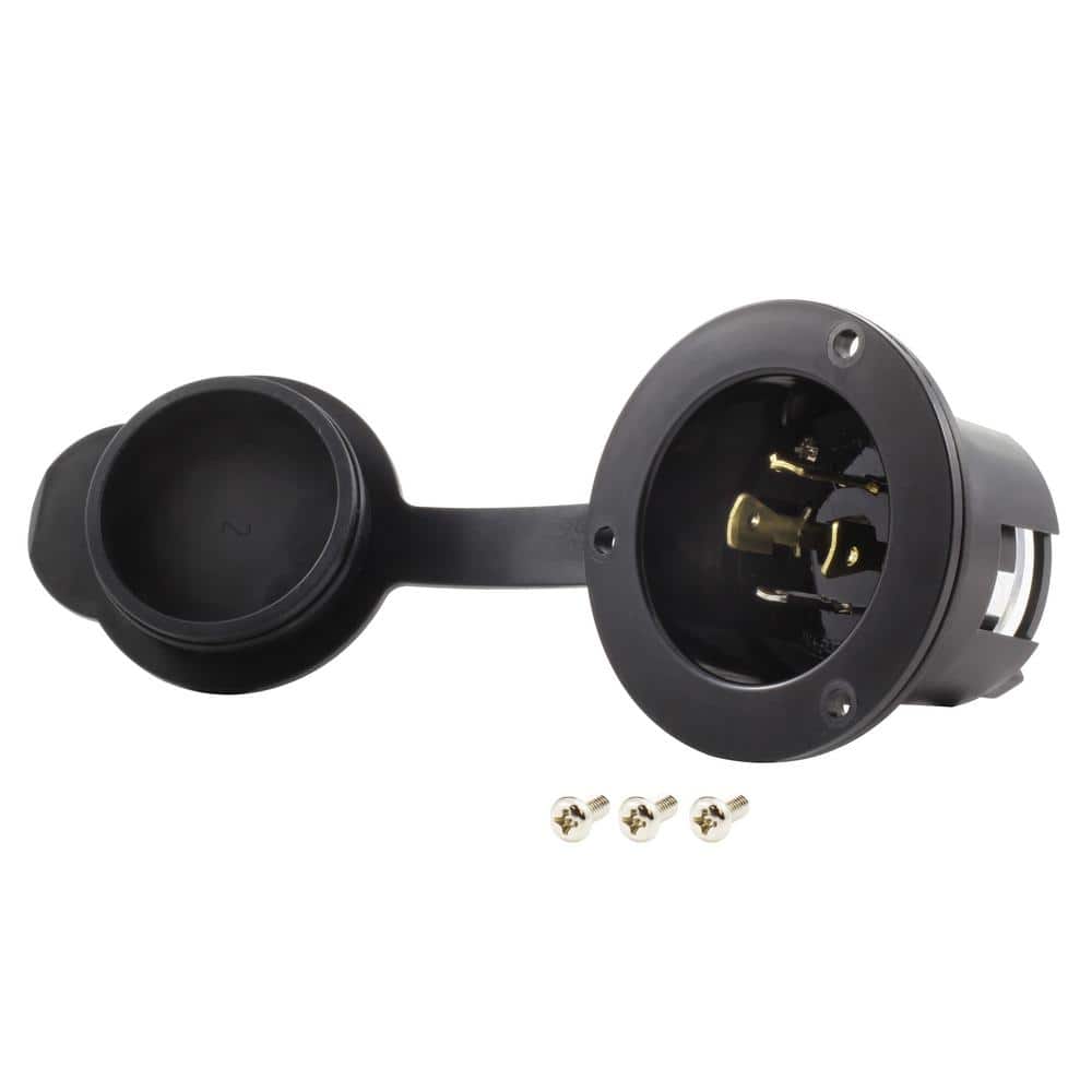 20-Amp Locking 4-Prong 125/250-Volt NEMA L14-20P Flanged Power Input Inlet 
