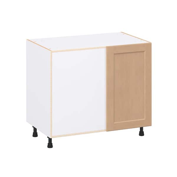 Lakewood Sugar Cookie Shaker Assembled Blind Base Kitchen Cabinet Left Opening (39 in. W x 34.5 in. H x 24 in. D)