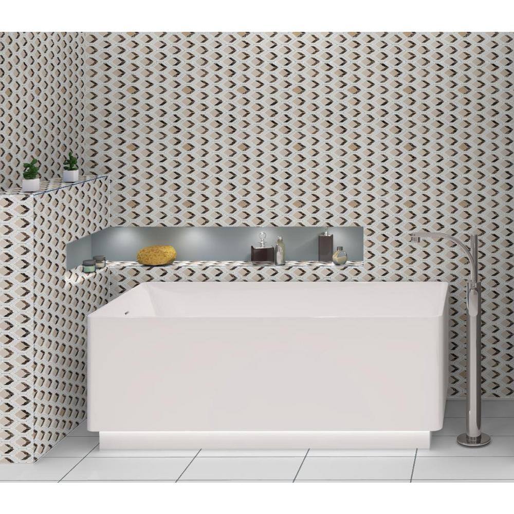 Easton Brown Diamond Patterned Marble Mosaic Tile