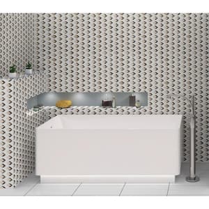 Easton Diamond 10.37 in. x 10 in. Polished Ecru White Stone Mosaic Tile ( 3.75 sq. ft/case)