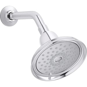 Bancroft 3-Spray Patterns 6 in. Wall Mount Fixed Shower Head in Polished Chrome