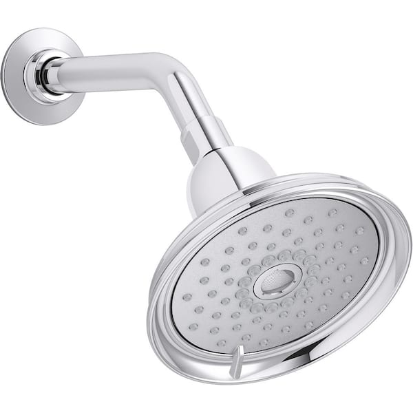 Bancroft 3-Spray Patterns 6 in. Single Wall Mount Fixed Shower Head in Polished Chrome