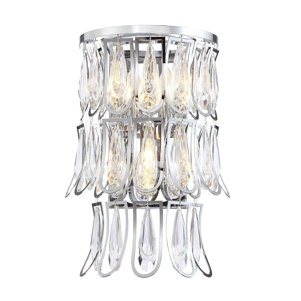 18.25 in. 3-Light Chrome K9 Crystal Bathroom Vanity Light, Damp Rated price history on PriceWatchPro