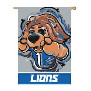 29 in. x 43 in. Detroit Lions Justin Patten Artwork Mascot House Flag