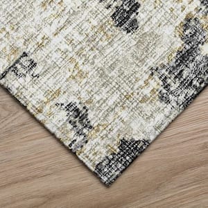 Accord Beige 8 ft. x 8 ft. Abstract Indoor/Outdoor Washable Area Rug