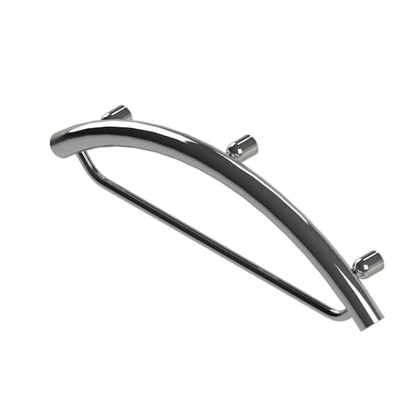 16 in. Concealed Screw Grab Bar and Towel Bar, 2-In-1 Designer Grab Bar ADA Compliant in Polished Chrome